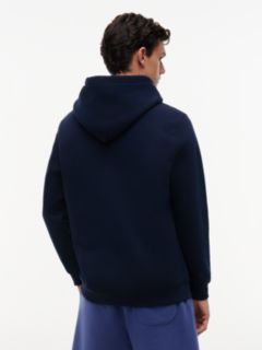 Linear Logo Fleece Drawstring Hoody — Blue 4