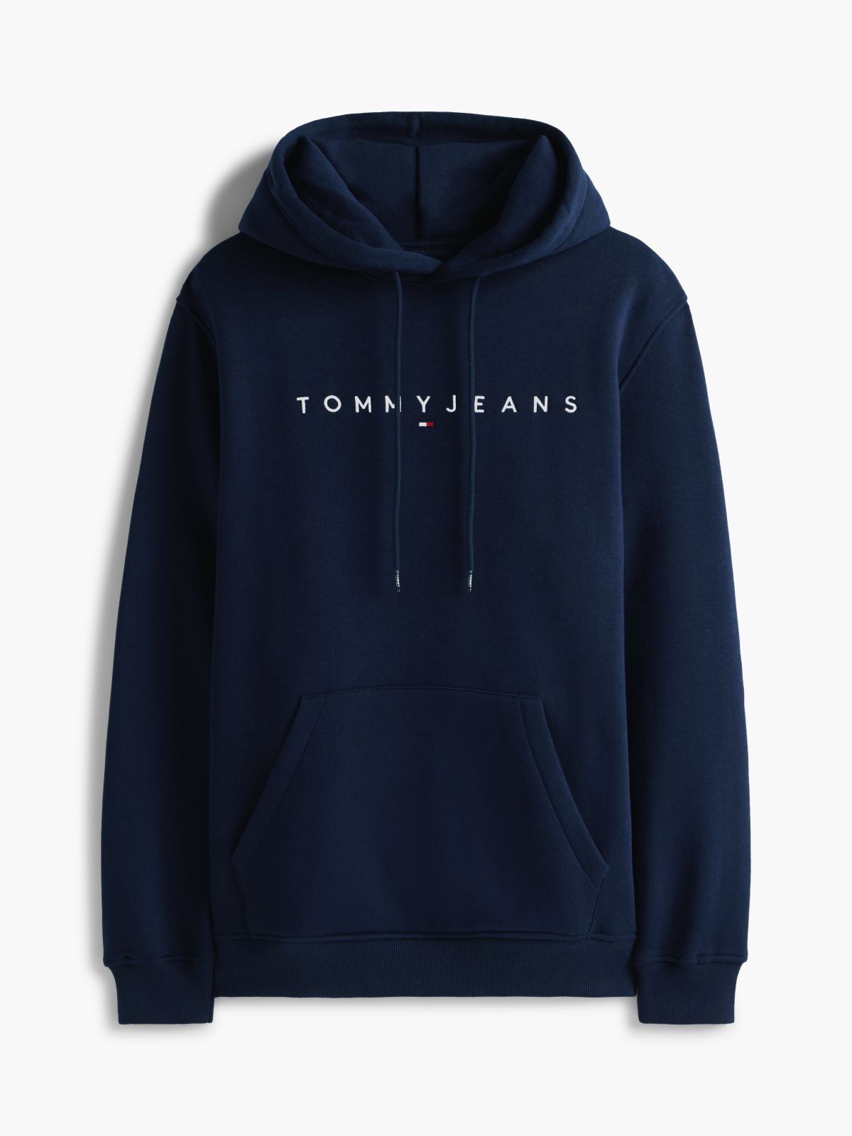 Linear Logo Fleece Drawstring Hoody — Blue