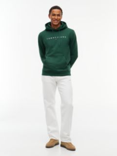 Linear Logo Fleece Drawstring Hoody — Green 2