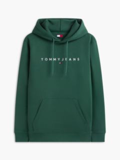 Linear Logo Fleece Drawstring Hoody — Green 5