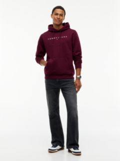 Linear Logo Fleece Drawstring Hoody — Purple 2