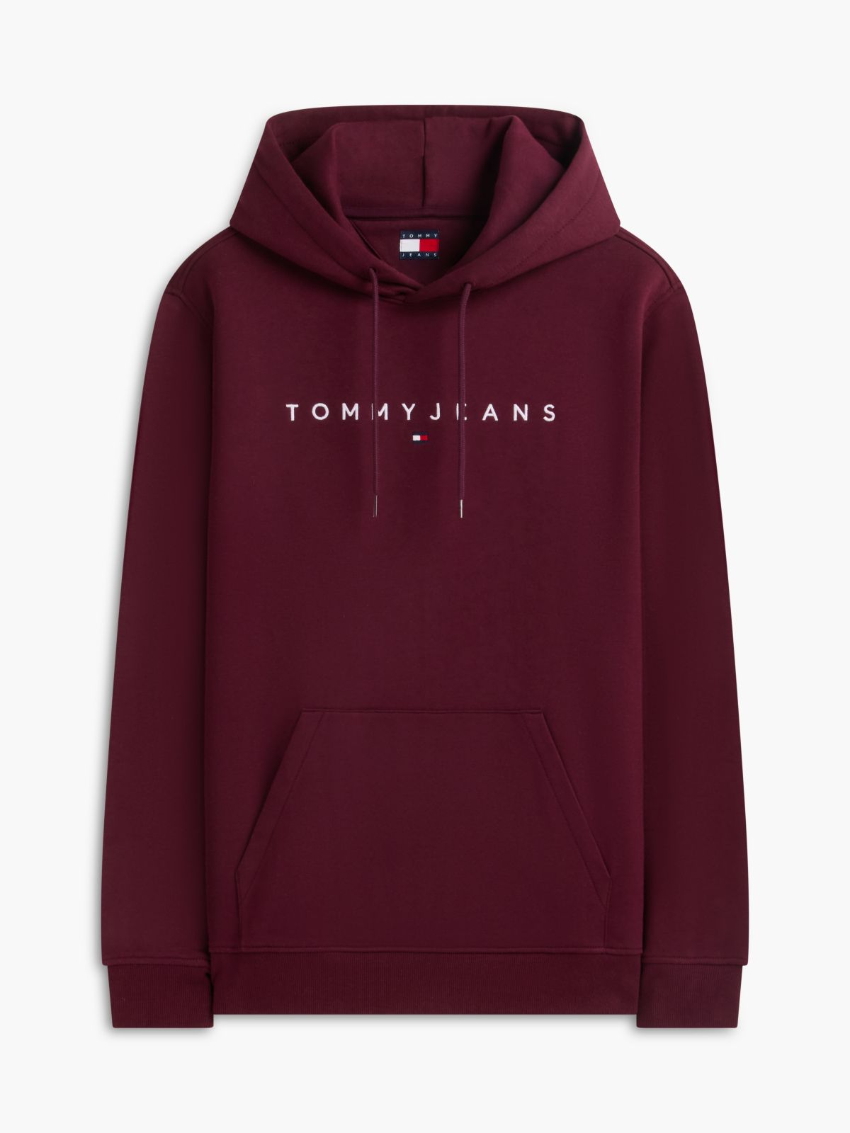 Linear Logo Fleece Drawstring Hoody — Purple