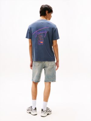 blue back logo graphic relaxed t-shirt for men tommy jeans