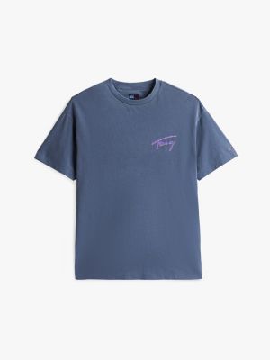 blue back logo graphic relaxed t-shirt for men tommy jeans