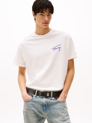 white back logo graphic relaxed t-shirt for men tommy jeans