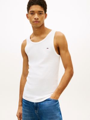 lot de 2 débardeurs extra slim tommy flag multi pour hommes tommy jeans