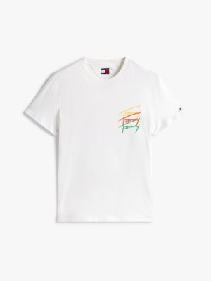 weiß t-shirt mit grafik-logo hinten für herren - tommy jeans