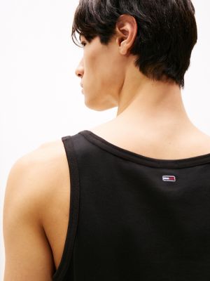 black logo slim tank top for men tommy jeans