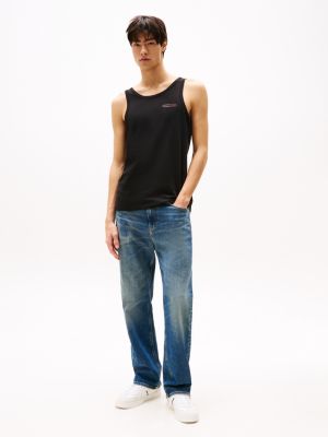 black logo slim tank top for men tommy jeans