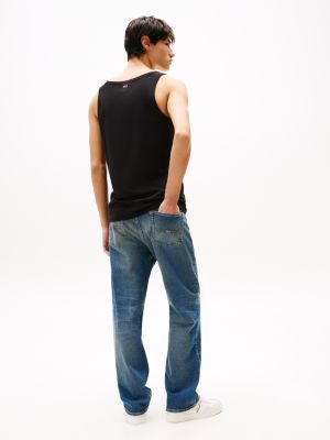 black logo slim tank top for men tommy jeans