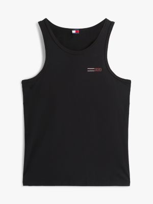 black logo slim tank top for men tommy jeans