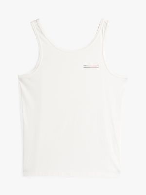 white logo slim tank top for men tommy jeans