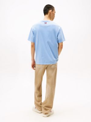 t-shirt relaxed fit con stemma blu da uomini tommy jeans