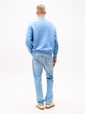 blau relaxed fit sweatshirt mit paisley-logo für herren - tommy jeans