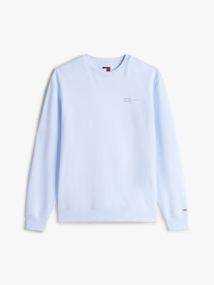 blauw sweatshirt met ronde hals en logo voor heren - tommy jeans