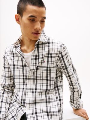 multi regular fit check shirt for men tommy jeans