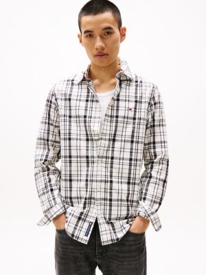 multi regular fit check shirt for men tommy jeans