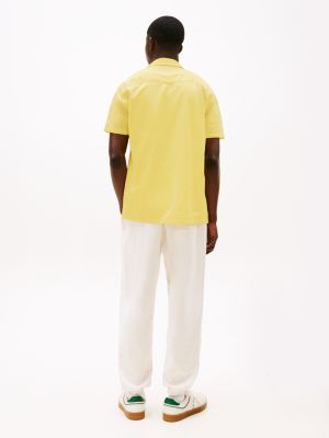 yellow regular fit linen blend shirt for men tommy jeans