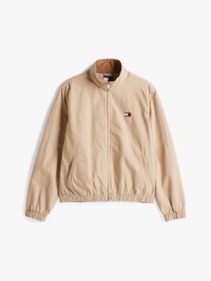 braun reißverschlussjacke mit trichterkragen für herren - tommy jeans