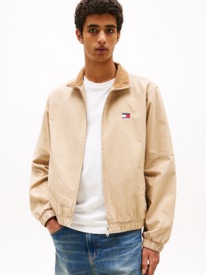 brown reißverschlussjacke mit trichterkragen für herren - tommy jeans