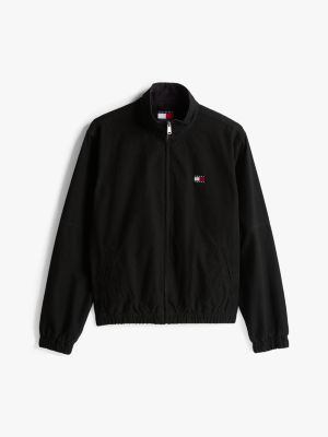 veste zippée à col entonnoir noir pour hommes tommy jeans