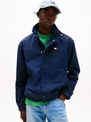 blue jack met signature colour-blocking op de kraag voor heren - tommy jeans