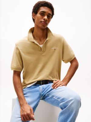 yellow regular fit polo shirt for men tommy jeans