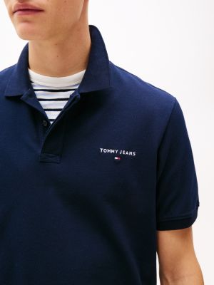 blue regular fit polo shirt for men tommy jeans