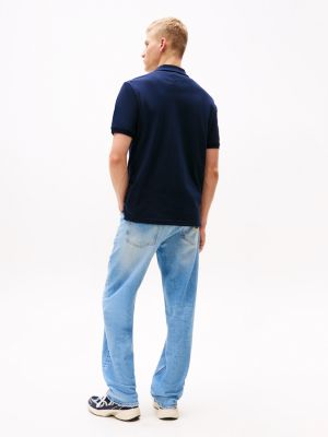 blau regular fit poloshirt für herren - tommy jeans