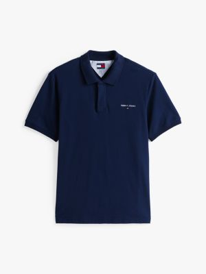 blau regular fit poloshirt für herren - tommy jeans