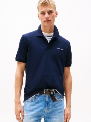 polo standard blue pour hommes tommy jeans