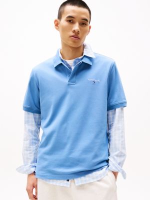 blue regular fit poloshirt voor heren - tommy jeans