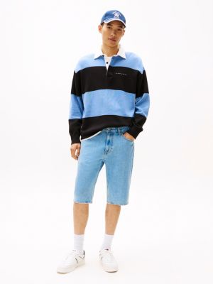 multi stripe relaxed rugby jumper for men tommy jeans