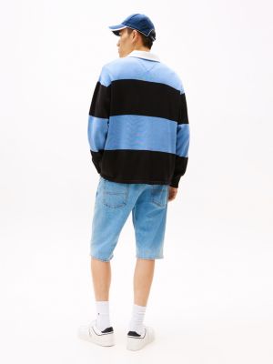 multi stripe relaxed rugby jumper for men tommy jeans