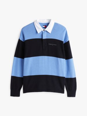 multi stripe relaxed rugby jumper for men tommy jeans