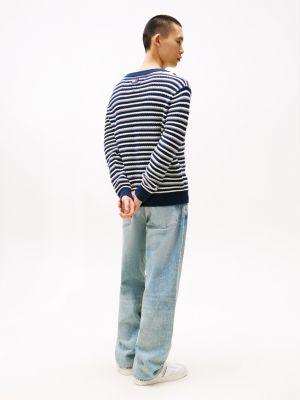 pullover a righe breton multicolore da uomini tommy jeans