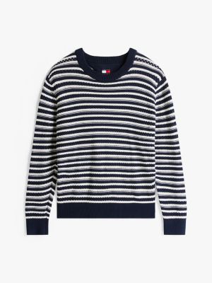 pullover a righe breton multicolore da uomini tommy jeans