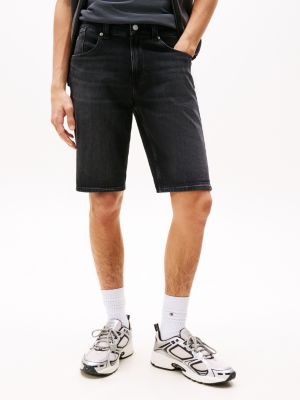 short ronnie slim noir pour hommes tommy jeans