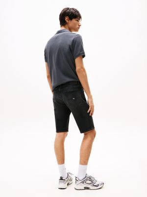 short ronnie slim noir pour hommes tommy jeans