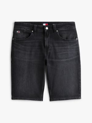 shorts ronnie slim fit in denim nero da uomini tommy jeans