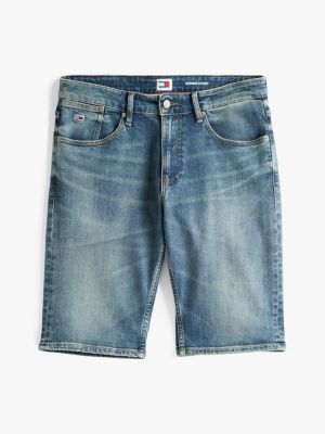 short slim ronnie en denim bleu pour hommes tommy jeans