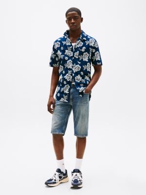 shorts ronnie slim fit in denim blue da uomini tommy jeans