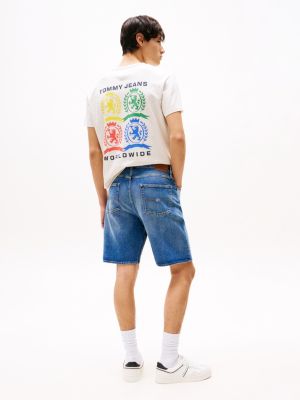 blue isaac relaxed denim shorts for men tommy jeans