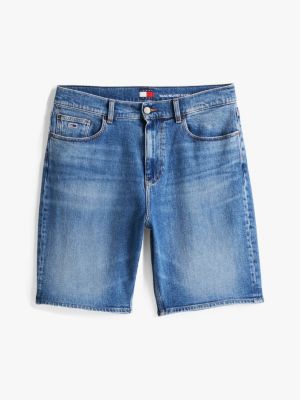 short décontracté isaac en denim bleu pour hommes tommy jeans