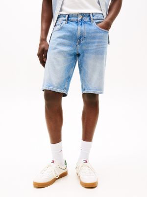 short slim scanton en denim bleu pour hommes tommy jeans