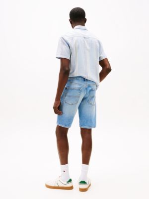 short slim scanton en denim bleu pour hommes tommy jeans