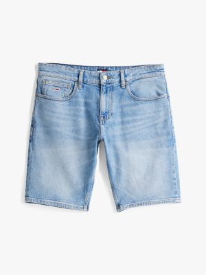 short slim scanton en denim bleu pour hommes tommy jeans