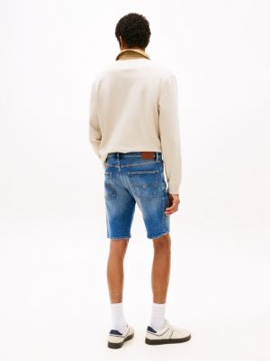 short slim scanton en denim bleu pour hommes tommy jeans