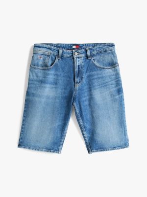 blauw ronnie slim faded denim short voor heren - tommy jeans