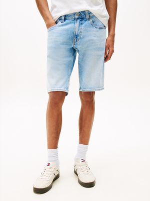 short slim ronnie en denim bleu pour hommes tommy jeans